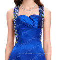 Грейс Карин сексуальный V-образным вырезом крест Королевский синий длинные бисером Вечерние платья Платье CL4603